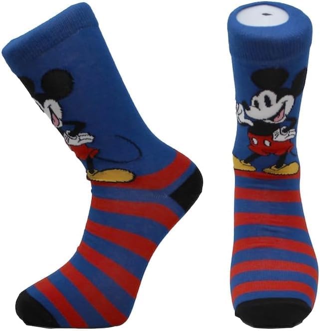 Mickey Mouse Mens Calf Socks Size 6.5-11.5