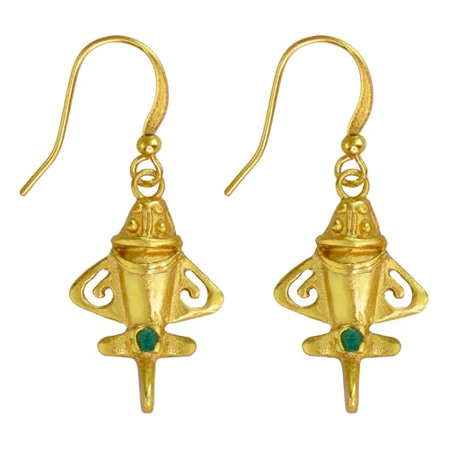 Image of Across The Puddle, Earrings Pre-Columbian Quimbaya Golden Jet | Ancient Aircraft | Original Golden Jets Collection