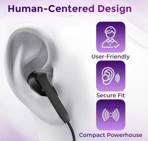 Image of Wired in-Ear Earphones with USB Type-C Connector, Magnetic Buds, Inline Remote, 1.2 Meter Cable, Navy Blue (Titanium Grey)