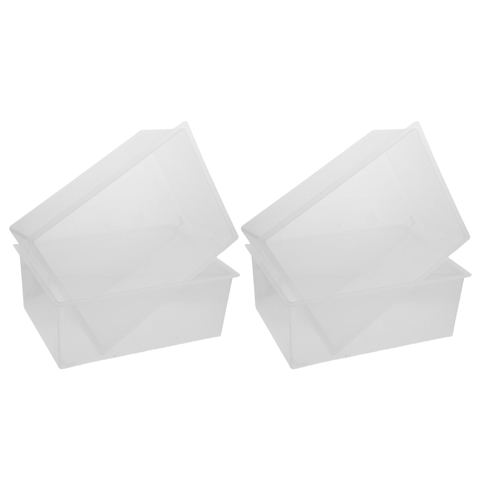 Gatuida 4 Pezzi Bacinelle in Plastica Trasparenti per Laboratorio Resistenti Prodotti Chimici Vaschetta Quadrata Salvaspazio per Pulizia Strumenti e Contenimento Sperimentale