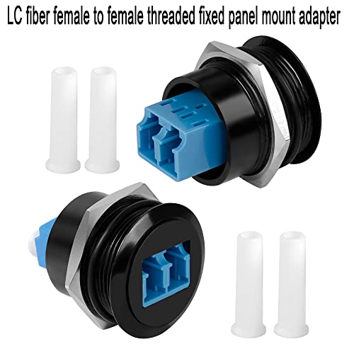 QIANRENON LC Fiber Embedded Threaded Fixed Mount Adapter LC Female to Female Panel Mount network Connector Module LC Duplex Singlemode,installed in equipment cabinet panel desktop ground plug - Image 2