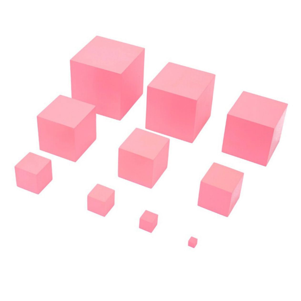 BESTonZON Torre Montessori Rosa per Bambini 10 Cubi in Legno Naturale, Gioco Educativo per Sviluppo della Coordinazione Motoria Fine e Apprendimento Numerico