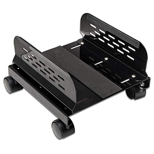 BeMatik - Soporte para Ordenador PC metálico con Ruedas de Color Negro de 13 a 25 cm