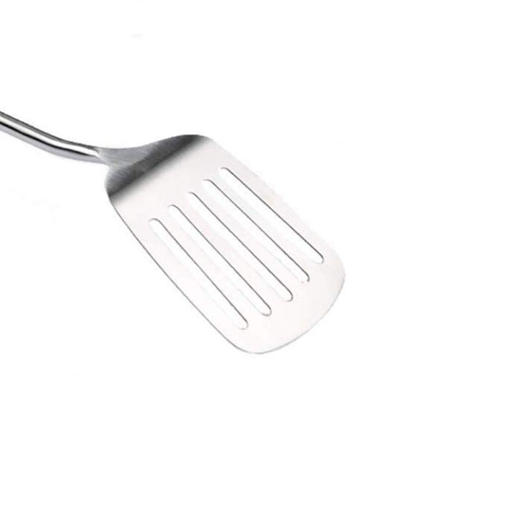 Espátula de plata - Wok Pala Pala ranurado, cocina de acero inoxidable pesado Cocina, mango hueco resistente al calor