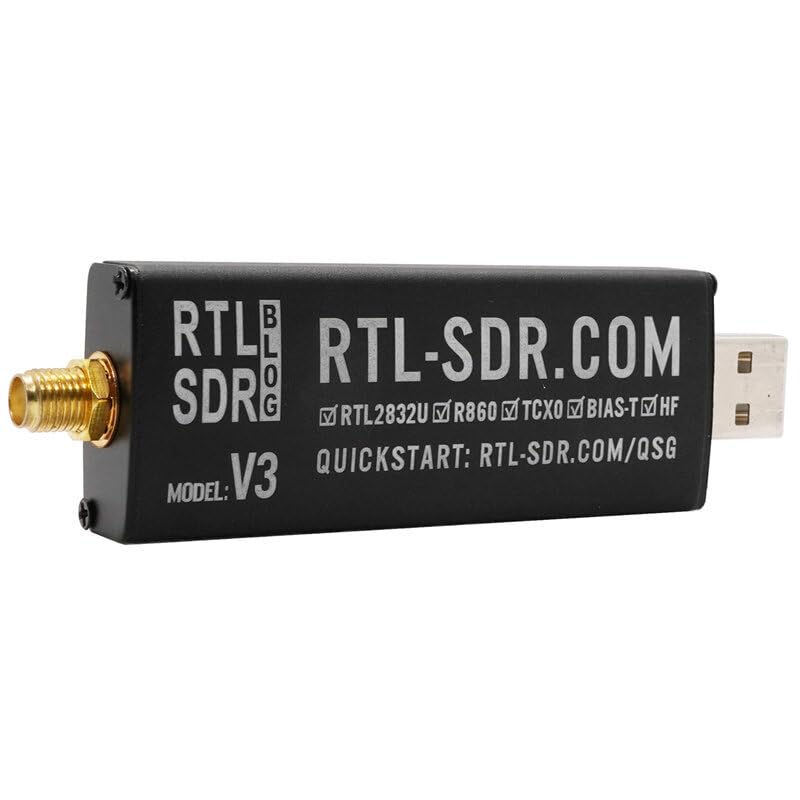 VIDOO Radio Definida por Software SDR Blog RTL V3 R820T2 RTL2832U 1PPM TCXO SMA RTLSDR con Antena Dipolo Multipropósito-Completo Set
