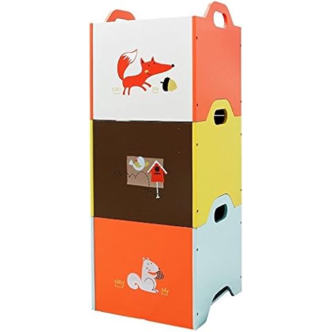 labebe aufbewahrungsbox Kinder, Baby spielzeugkiste Holz, spielkiste stapelbar klein Cover