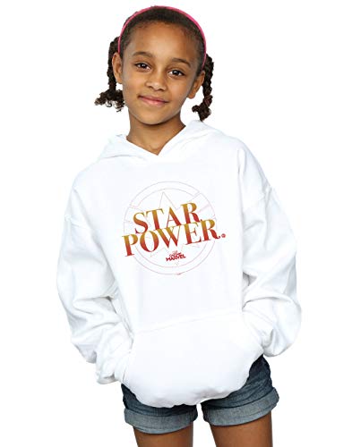 Marvel Girls Captain Marvel Star Power Hoodie White 9-11 Years