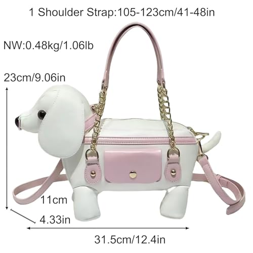 Image of Women PU Leather Unique Novelty Dog Shaped Crossbody Shoulder Bag Handbag Purse