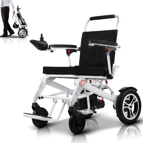 Electric Wheelchairs for Adults, 24 km Folding Electric Wheelchair 500W Dual Motor Power Chairs for Disabled All Terrain Motorized Wheelchairs with 120kg Capacity