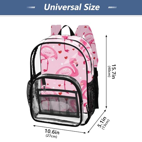 Clear Backpack Women Cute Cute Flamingos Pink Girls Backpack Kids Boys Approved Shoulder Bag4
