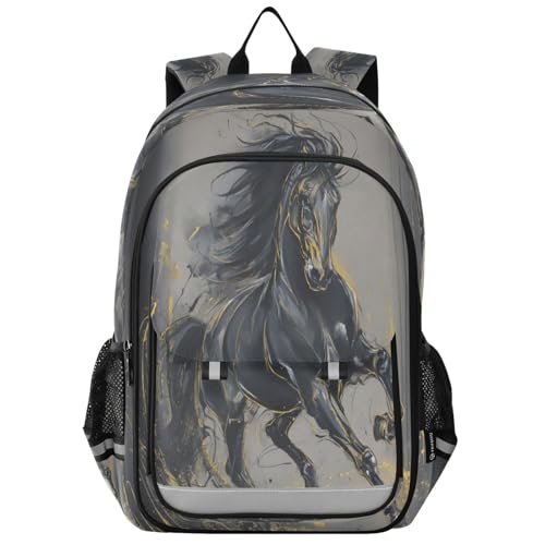 Sac à dos ordinateur portable anti-choc motif cheval pour lycéenne