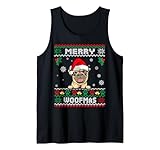 Photo Gallery merry woofmas pug dog cappello da babbo natale divertente canotta Photo Gallery merry woofmas pug dog cappello da babbo natale divertente canotta