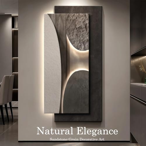 Texture grès peinte à la main pour cette décoration murale LED 3D - 3