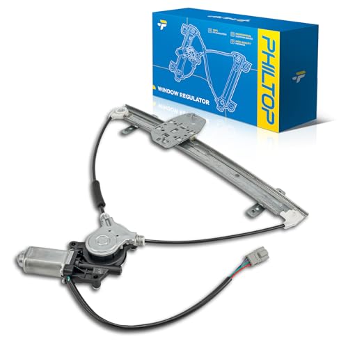 Image of PHILTOP Front Left Driver Side Power Window Regulator and Motor Assembly Compatible with 2001-2005 Honda Civic Replaces 741-300,4 Pins