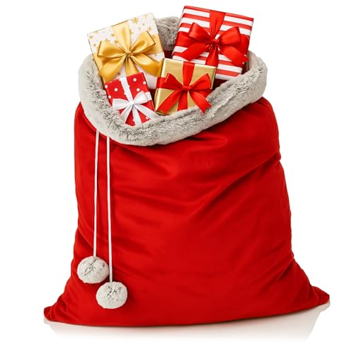 com-four® Premium XL Weihnachtssack - roter Geschenksack zum...