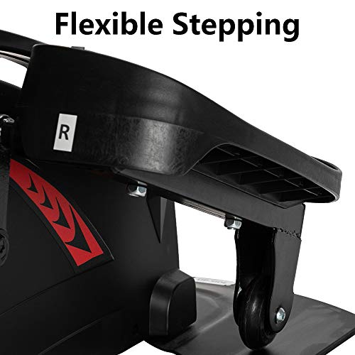 SSLine Elliptical Machines for Home Office Use Under Desk/Stand up Elliptical Trainer with LCD Monitor Mini Exercise Bike Compact Strider Foot Leg Pedal Exerciser Stepper for Small Space