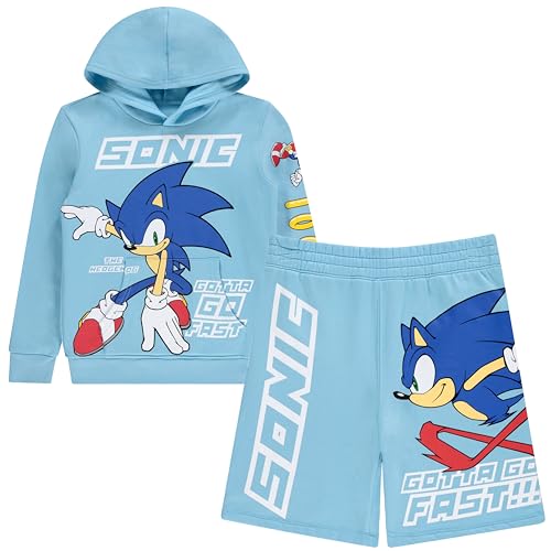 Image of Sonic the Hedgehog Boys Hoodie or Crewneck Sweatshirt & Shorts Set, Little & Big Boys Sizes 4-20