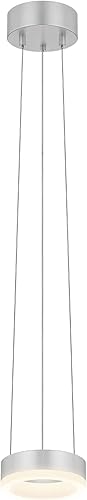 Sonneman Modern Lighting 2311.16 Corona - Lámpara colgante LED con anillo de 1 luz para isla de cocina o comedor con cubierta acrílica, cable