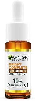 Garnier Bright Complete Night Vitamin C Serum With 10% Pure Vitamin C for Bright Skin, PM Routine Vitamin C Serum Suitable For All Skin Types, 15ml