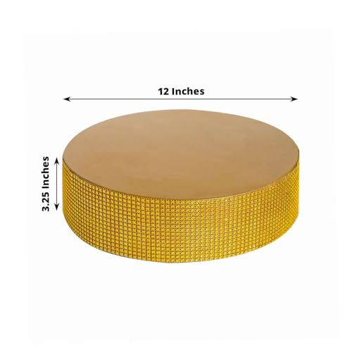 Efavormart Round Metal Pedestal Cake Stand with Rhinestones, Cupcake Holder Dessert Table Display Centerpiece (Gold, 12‘’) - Image 3