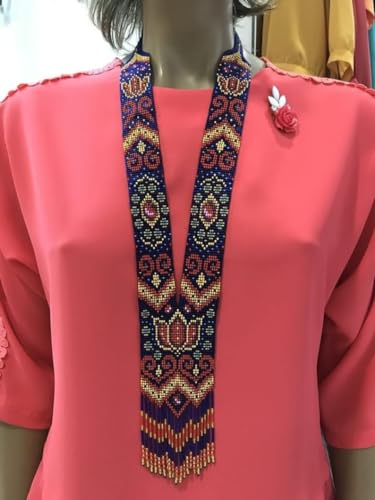 Collier ukrainien gerdan LKBEADS en perles cadeau fait main multicolore - 2
