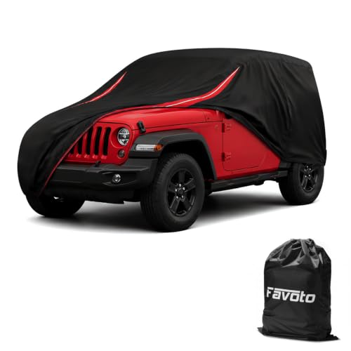 Image of Favoto Car Cover Waterproof Custom Fit for Jeep Wrangler 2 Door (1990-2026)