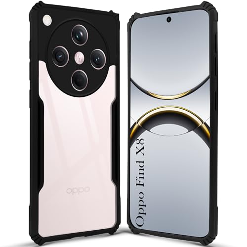 Image of Jkobi Back Cover Case for Oppo Find X8 (Shockproof with Polycarbonate Clear Panel | Professional Black)
