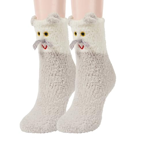 Image of Benefeet Sox Womens Girls Fuzzy Socks Cozy Winter Warm Fluffy Socks Soft Cute Animal Home Slipper Thick Plush Sleeping Sock