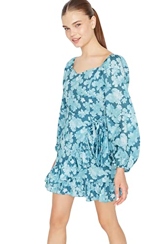 Robe Femme Trendyol A-Line en Tissu Tissé Léger Coupe Droite Casual