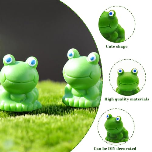 RHQFDM 50 Pieces Mini Resin Frogs Fairy Garden Miniature Moss Landscape Frog Garden Decoration Mini Frog DIY Ornament Mini Resin Frog Figurines Frog Landscape Decoration Micro Frogs - Image 2