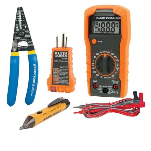 Klein Tools 81021 Electrical Tester Tool Kit with Multimeter, Non-Contact Voltage Pen, Receptacle Tester, Wire Stripper / Cutter, 4-Piece