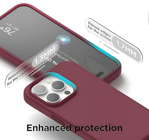 Image of Aa TrendX Silicon Case Cover Compatible with iPhone 13 Pro Max Case Cover | Slim Fit Silicone Back Case for iPhone 13 Pro Max /Camera Protection /Hard Edge /Premium Back Case Cover / (Burgundy)