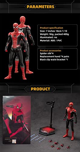 Ovonni 7 Inch No Way Home Spiderman Collectible Action Figure Exquisite Painting 20 Joints Movable Spiderman Toy (1/10 Scale) #TOP6