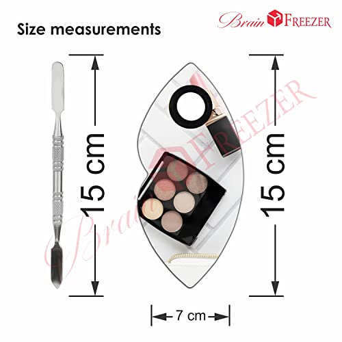 Image of Brain Freezer Shiny Makeup Palette with Stainless Steel Round Shape Spatula, 100 g (Lip Silver)