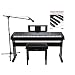 Yamaha DGX-660 88-Key Digital Grand Piano with ATR1200 Microphone, Mic Stand, Knox Flip Top Bench and Focus Piano Book Bundle