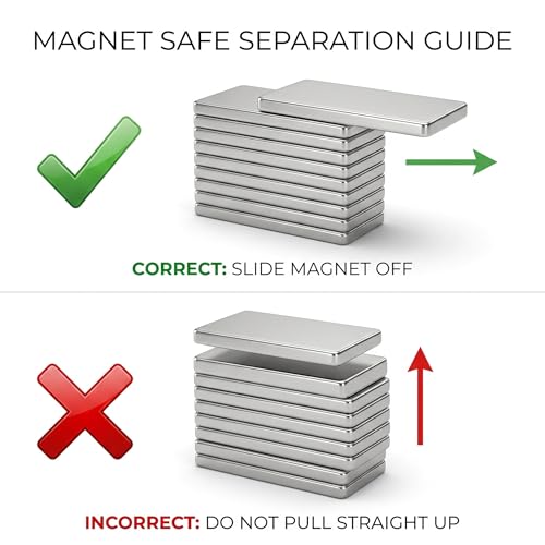 Image of N52 Neodymium Square Block Magnets 1 /4 x 1 /4 x 1 /16 inch (6x6x1.5mm) - Thin Rare Earth Flat Blocks for Crafts, Scrapbooking, Closures and DIY (100 Pack)