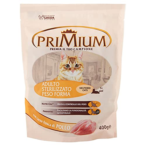 Primium 159696 - Pienso para Gato Adulto esterilizado, Peso Forma, 400 g