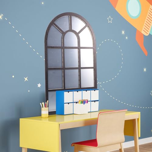 Sticker mural bois 3d effet fenêtre déco salon - 6
