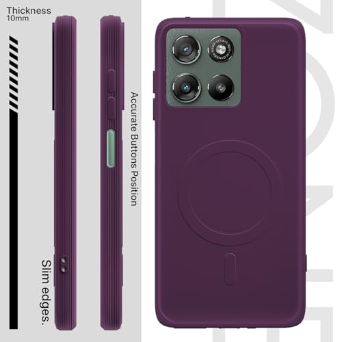 Image of Pikkme Back Cover for Motorola Moto G67 Power 5G / G57 Power 5G Soft Matte Silicone | Slim Fit | Mag-Safe Design (Mag-Safe Not Support) Camera Protection Bumper Case (Purple)