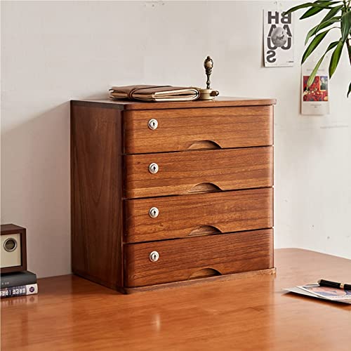 Escritorio de madera maciza con 4 cajones, elegante elevador de monitor y solución de almacenamiento para oficina en casa, escritorio para espacio de trabajo sin desorden