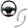 Amiss Car Carbon Fiber Anti-Skid Steering Wheel Cover, Segmented Steering Wheel Protector, Butterfly Cover, Universal 99% Car Wheel Cover Protector for Car Interior Accessories (White)