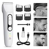 【💇Cuchillas de Cerámica Afiladas】：Máquina cortar pelo con cuchillas de cerámica, que son fuertes y afiladas, se ajustan ligeramente a la piel, recortan perfectamente, evitan tirar del cabello, alta seguridad y evitan arañazos. El recortadora de barba proporciona una potencia fuerte y duradera para hacer funcionar las cuchillas, evitando cualquier bloqueo.
