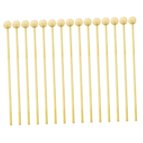 50pcs Candied Haws Sticks Cake Sticks Mixing Sticks Sugar Diy Bars Decorative Cake Rods Candy Sticks with Ball Diy Cake Bar Household Candy Picks Stirring Rods Candy Wood Bars