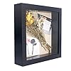 GraduatePro Bilderrahmen zum Befüllen Tief für Objekte Schwarz mit Glas Hochzeit 3D Box Wand Oder Schreibtisch Family Geschenk
