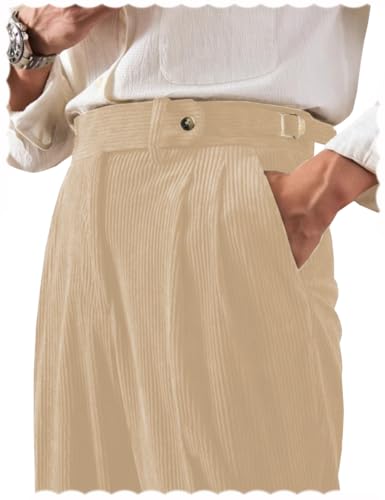 Men's Pants Corduroy Tailored Classic Fit Winter Stretchy Casual Corduroy Dress Pants...