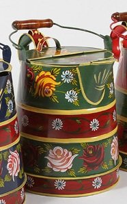 Black Country Metal Works Medium (2 Gallon) Hand Painted Watering Can/Planter - Canal Art (Green)