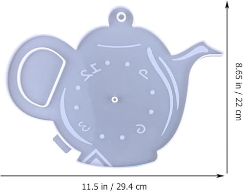 Miniatura 2 de Molde de reloj de tetera de resina para pared, fabricación de reloj de taza de té de silicona de resina para bricolaje, moldes de fundición únicos