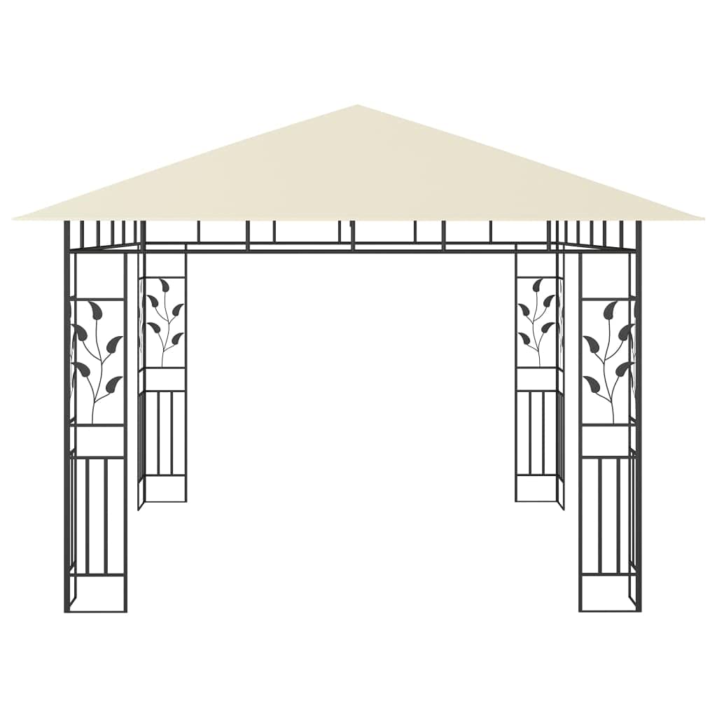 Gazebo con Zanzariera 3x3x2,73 m Crema 180 g/m²,Gazebo,Impermeabile,Anti UV,Gazebo da Giardino,Gazebo Esterno