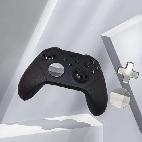 Image of 2 Pack Elite 2 Metal D-Pads Replacement for Xbox One Elite Series 2 Controller, Magnetic Standard D-Pad and Faceted D-Pad for Xbox One Elite Series 2 /Series 2 Core /Series 1 Controller (Silver)