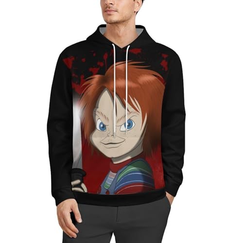 Men's Hoodie Sweatshirt Chucky Long Sleeve Casual Pullover Hooded with Pocket for Unisex Sweatshirts